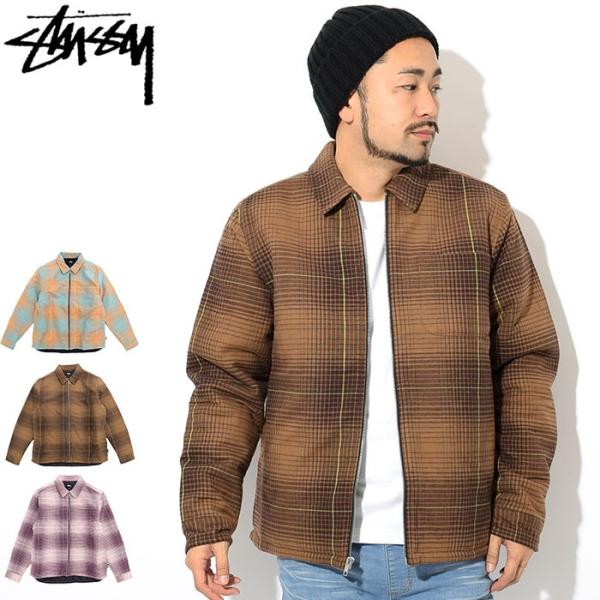Stussy ジャケット(メンズ) STUSSY（ステューシー） ジャケット メンズ Zip Up Plaid Shirt(stussy