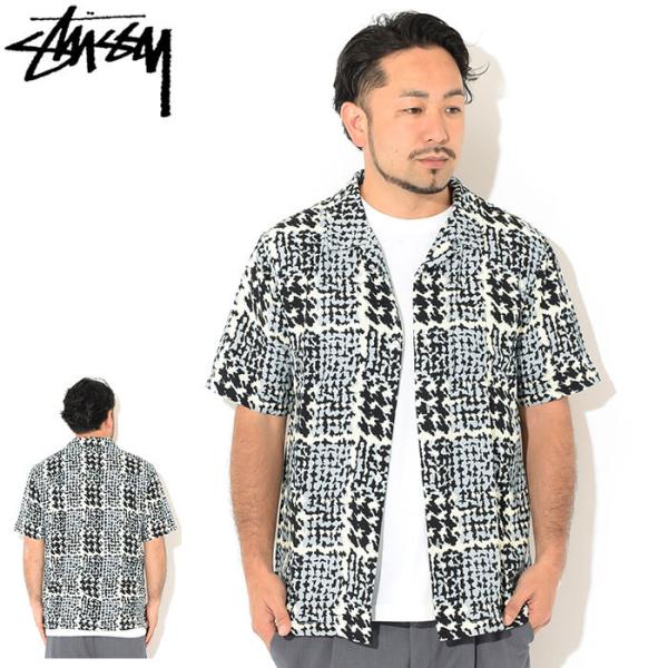 stussy USA製 グレー系花柄 半袖シャツ USA製 90s OLD STUSSY 
