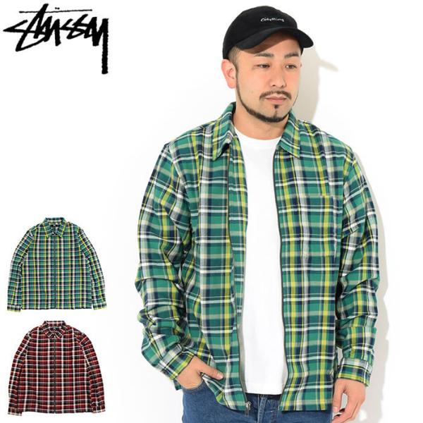 STUSSY チェック柄 長袖シャツ アメリカSサイズ STUSSY ステューシー シャツ 長袖 メンズ Classic Zip Up Plaid