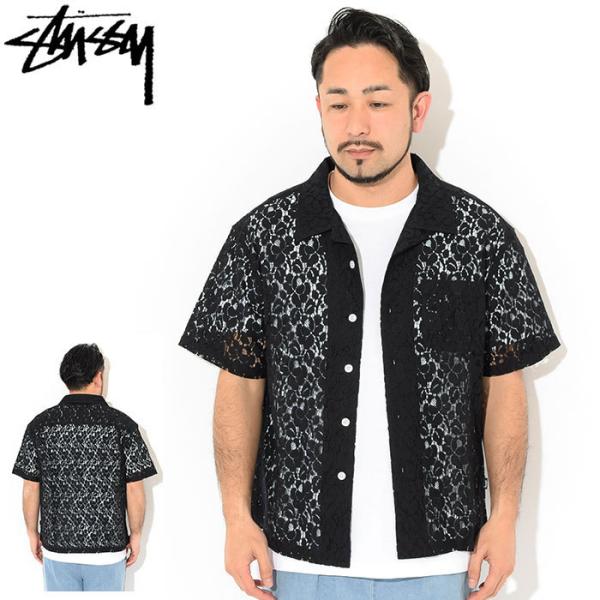 ステューシー シャツ 半袖 STUSSY メンズ Floral Pattern Lace