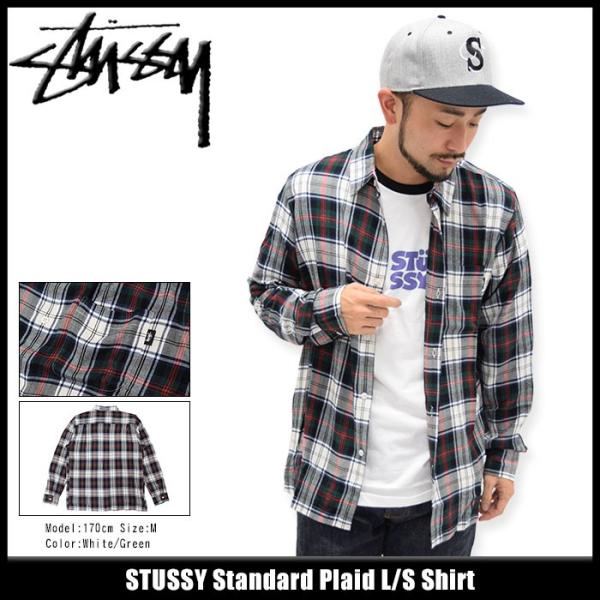 Stüssy ブラック　ホワイト　チェック柄シャツ XL オシャレポケット STUSSY（ステューシー） シャツ 長袖 メンズ Standard Plaid(stussy