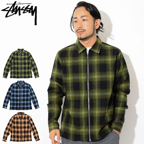 STUSSY ステューシー シャツ 長袖 メンズ Zip Up Shadow Plaid STUSSY ステューシー シャツ 長袖 メンズ Zip Up Shadow Plaid