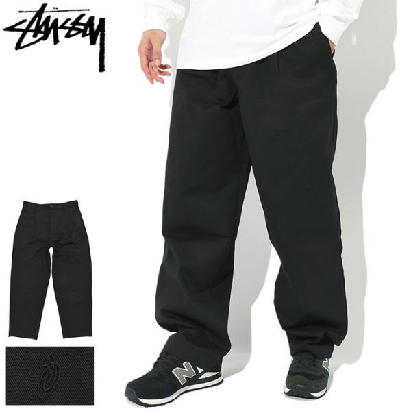 うと　Stussy ブラック スラックス ウエストゴム Stüssy Twill Workgear Pants in Black | SVD USA