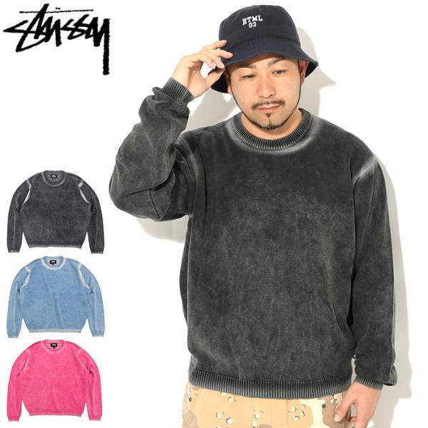 トップス stussy faded cotton knit M icefield_stu-117239