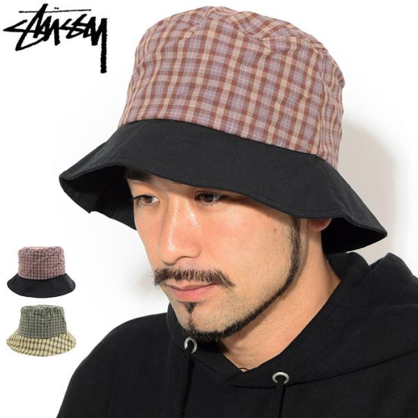 ステューシー バケット ハット STUSSY Mix Plaid Bucket Hat 帽子 ( stussyhat メンズ・男性用 132999  USAモデル 正規 )