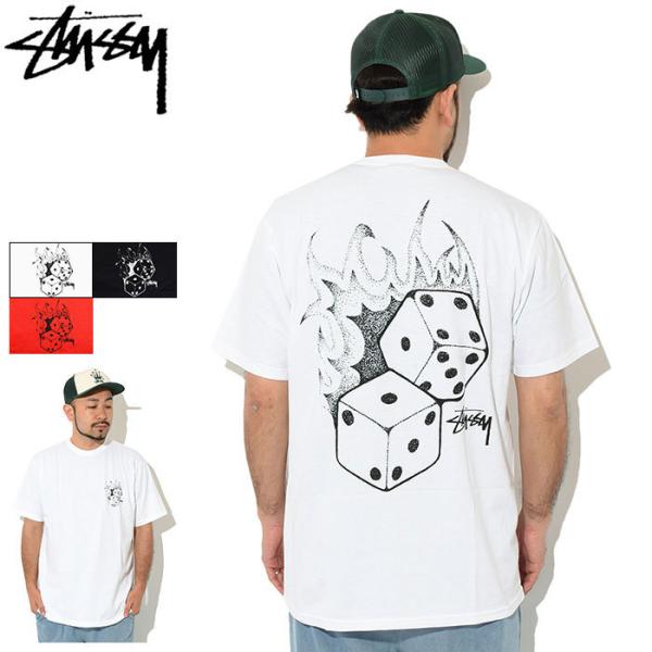 STUSSY ステューシー Fire Dice SS Tee ロゴ 半袖 Tシャツ STUSSY Fire Dice T-Shirt Tシャツ ステューシー : Import Shop