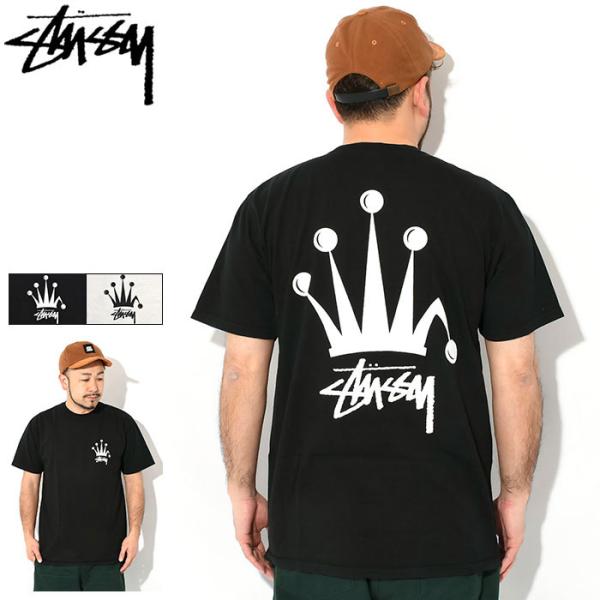STUSSY クラウンロゴ 半袖ポロシャツ M ブラック ステューシー ポロシャツ 半袖 STUSSY メンズ Terry Lion Zip