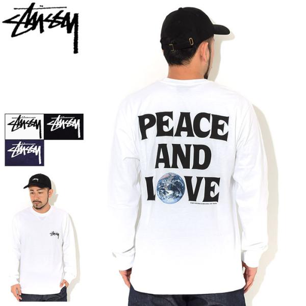 STUSSY（ステューシー） Tシャツ 長袖 メンズ Peace & Love ( stussy