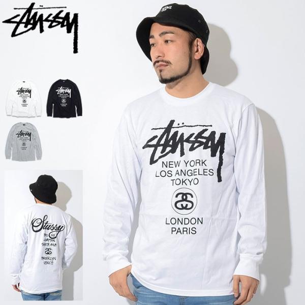 STUSSY ステューシー Tシャツ 長袖 メンズ World Tour 限定 STUSSY ステューシー Tシャツ 長袖 メンズ World Tour 限定