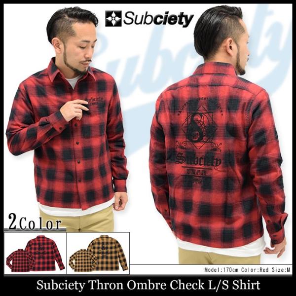 Subciety サブサエティ シャツ 長袖 メンズ スローン オンブレー 