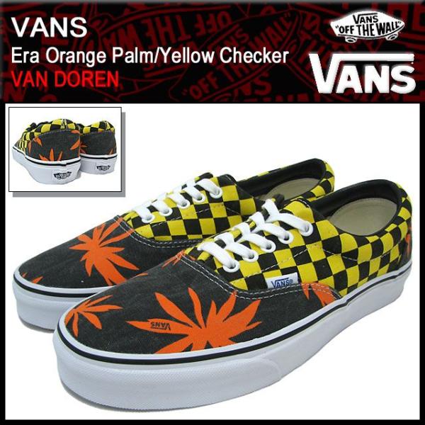 VANS（ヴァンズ） バンズ スニーカー エラ Orange Palm/Yellow Checker