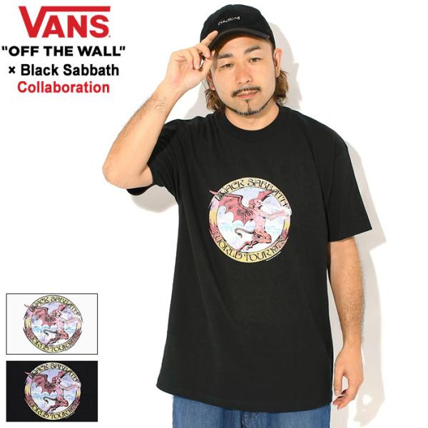 バンズ Tシャツ 半袖 VANS メンズ ブラック・サバス オビ コラボ ( VANS×Black Sabbath Obi S/S Tee カットソー トップス VN001350WHT VN001350BLK )[M便 1/1]