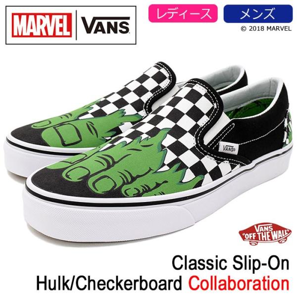 VANS／バンズ スリッポン マーベル ハルク チェッカー スニーカー icefield_van-vn0a38f7u44