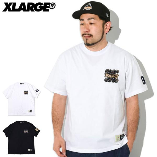 XLARGE XL ベースボールロゴ 半袖Ｔシャツ 太めのデニムに合う◎ XLARGE XL ベースボールロゴ 半袖Tシャツ 太めのデニムに合う
