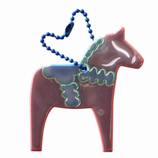 グリミス リフレクター キーホルダー ダーラナホース レッドペイント 赤 馬 うま ウマ 木馬 交通安全 動物 反射板 かわいい おしゃれ ユニーク 北欧