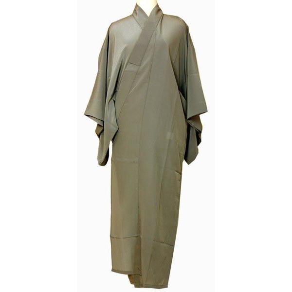 男物着物長襦袢　グレーM/L/LL　半衿付　ポリエステル