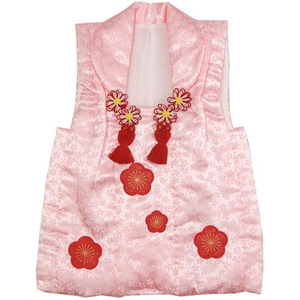 被布七五三 三歳用 ピンク色 朱花縫付柄 化繊ひふ でんち 子供