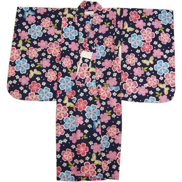 子供用浴衣乙葉ブランド紺に花柄綿新作こどもゆかた Buyee Buyee 提供一站式最全面最專業現地yahoo Japan拍賣代bid代拍代購服務