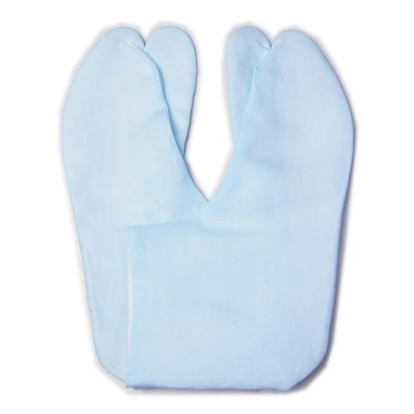 男夏用本麻の薄水色足袋　暑い時期のたび四枚こはぜ　24.5cmから27cm　メンズ着物和装小物　日本製