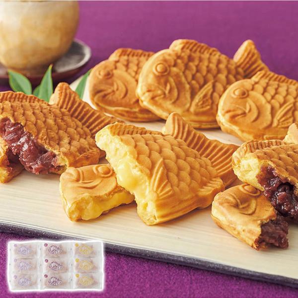 風味豊かな北海道小豆を使用した特製あんと焼き加減が絶妙な皮のバランスをお楽しみください。粒あん・こしあん・カスタードの3種のお味をお届けします。内容量：粒あんたい焼き85g・こしあんたい焼き85g・カスタードたい焼き80g×各3製造生産地：...