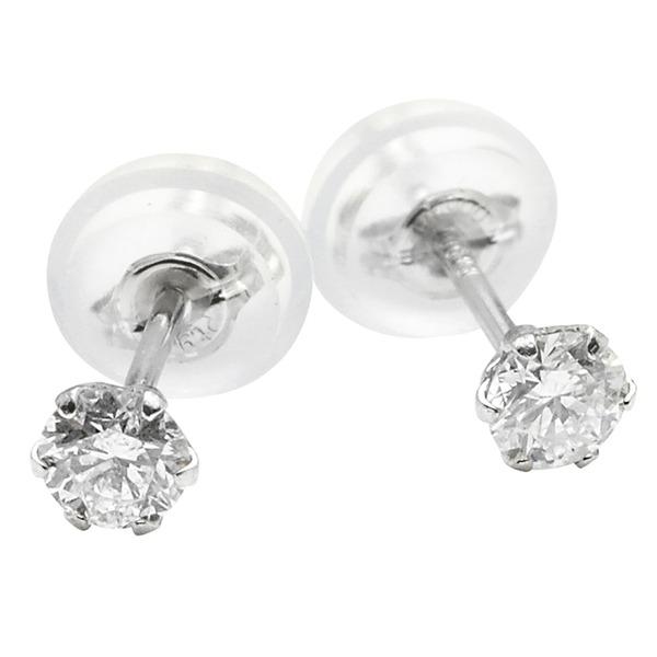 に値下げ！ ダイヤモンド ピアス 一粒 合計0.2ct プラチナ Pt900 6本爪