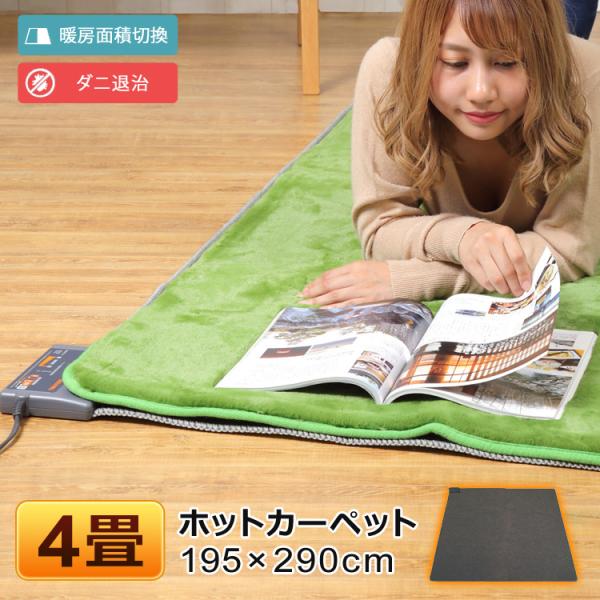 ホットカーペット 本体 4畳用 暖房面切替 折りたたみ収納 ダニ退治