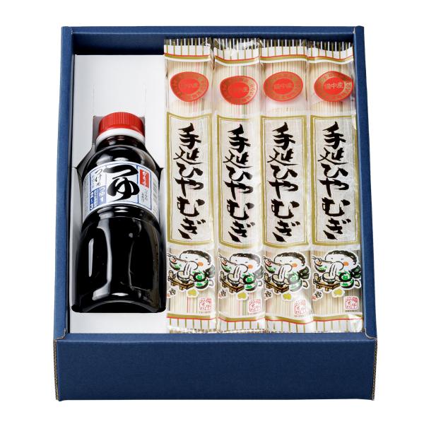 【原材料名】冷麦：小麦粉（国内製造）、食塩、食用植物油、澱粉/着色料（紅花黄、クチナシ、カルミン酸、紅麹）、（一部に小麦を含む）つけつゆ：しょうゆ（本醸造）（国内製造）、みりん、発酵調味料、清酒、砂糖、風味調味料（かつお）、和風調味料（ぶど...