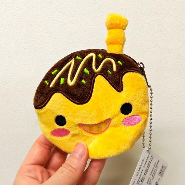 ジッパーコインケース たこ焼き　　ボールチェーン　大阪　大阪土産　大阪お土産　コインケース　ポーチ　小銭入れ　財布　ミニ財布　プレゼント バックチャーム