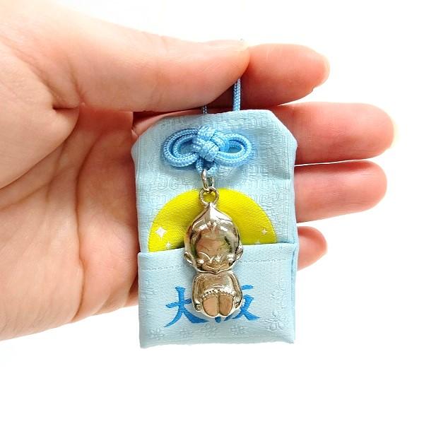 ビリケン お守り ストラップ ブルー（ゆうパケ専用） 強運 大阪 お土産