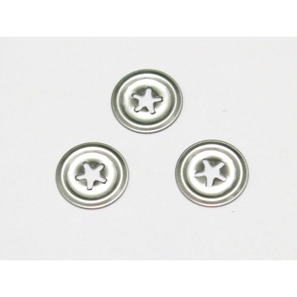 さし目用のワッシャーになります。さし目などを布に刺して反対側よりワッシャーで止めます。■ワッシャー直径：約11mm■50個入り■適用サイズ：クリスタルアイ(7.5mm）■適用サイズ：楕円さし目(8mm×6mm）■適用サイズ：猫目（7.5mm...