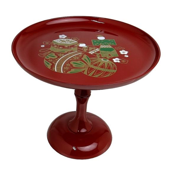 【商品情報】雛祭り用の高坏になります。あられなどを載せて下さい。サイズ：直径26cm × 高さ約22cm組み立て式（三分割）樹脂製品雛人形 ひな人形 高坏 雛あられ あられ 雛菓子 朱色