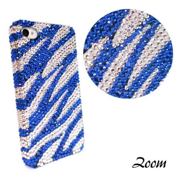 デコカバー デコケース 可愛い かわいい Iphone4sカバー Iphone4sケース ラインストーン ブルー シルバーゼブラ Buyee Buyee Jasa Perwakilan Pembelian Barang Online Di Jepang