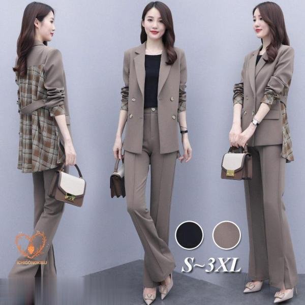 ★キーワード：テーラードジャケット 大きめ カジュアル 春秋新作 レディース スーツ トップス 単品 アウター 長袖 通勤 オフィス スーツジャケット レディース 入学式 テーラード チェック スーツジャケット スーツジャケット レディース...