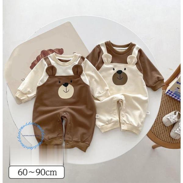 【商品名】ベビー服 ロンパース くま 男の子 女の子 60 70 80 90 長袖 出産祝い 赤ちゃん カバーオール 秋冬 春 新生児【季節】春 秋冬【イベント】結婚式 誕生日 お宮参り 誕生日会 お祝い こどもの日 七五三 お正月 一生餅...