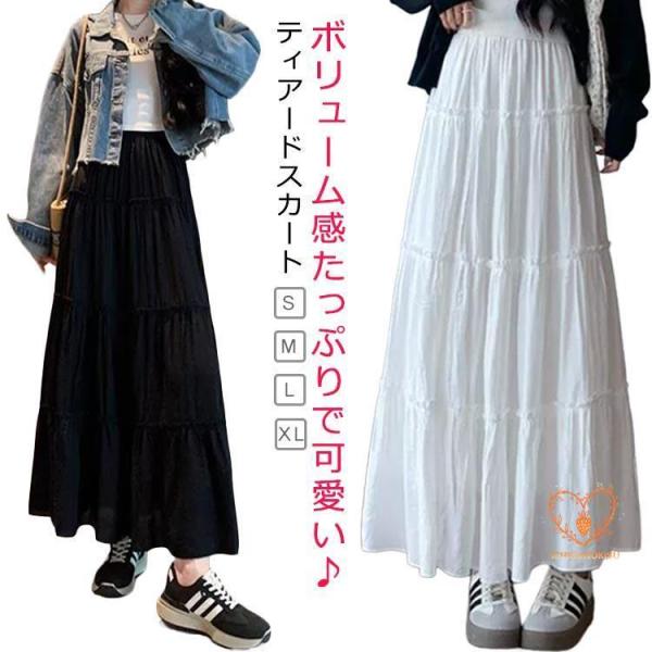 【人気完売】2023✨️アディアム Hanabi スカート ティアード ロング 白 2023✨️アディアム Hanabi スカート ティアード ロング 白