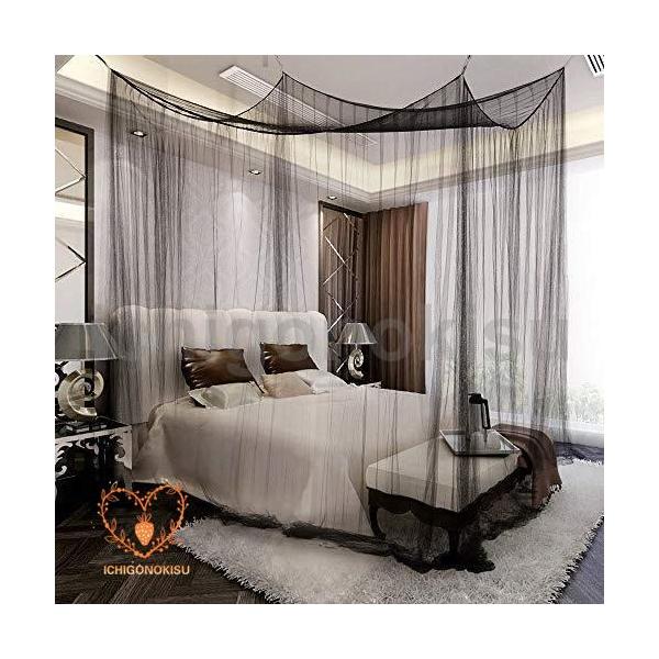 【素材】ポリエステル　厳しい化学物質を排除し、適切な空気循環を提供し、も小さなバグを防ぎます。 【サイズ】蚊帳×1 フック×4 蚊帳サイズ：190×210×240cm 【仕様】ベッドの周りに天井から垂れ下がって、四方が開かる。 【上質】軽く...