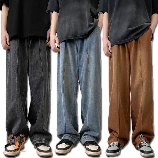 ダメージ加工 ブラックデニム サイズ30 ジーンズ メンズ デニムパンツ 黒 ブラック カジュアル おしゃれ 韓国