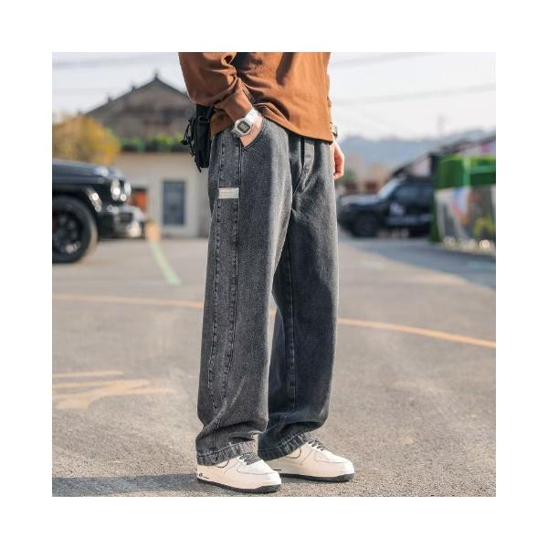 メンズ デニムパンツ ワイドパンツ ストリート Gパン G00152 ジーンズ 「unisex」2タック ワイドストレートパンツ / デニム