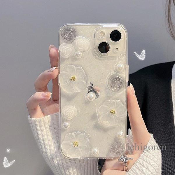 iPhone16ケース iphoneケース 3D 立体 フラワーズ 花柄 スマホケース iPhone12 iPhone13 iPhone15 iPhone14 Pro Max ケース アイフォン14ケース 春 夏 秋 冬 パ