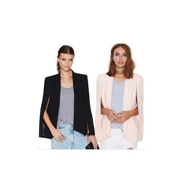 ブレザー ジャケット レディース ポンチョ風ジャケット 薄手 マント ケープ アウター 無地 前開き 羽織 女性 カーディガン Iy 一号屋 通販 Yahoo ショッピング