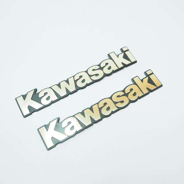 割れ無! Kawasaki 純正エンブレム左右 タンクエンブレム ゴールド 金