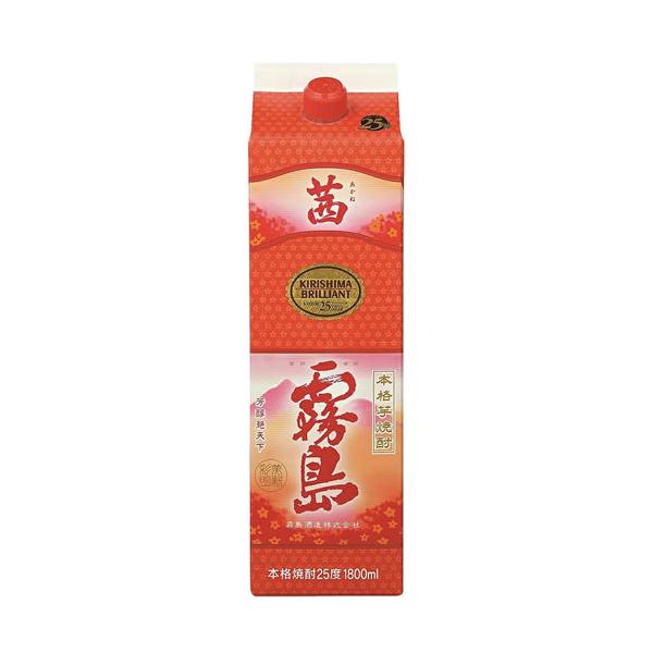 他サイト： 紙パック 茜霧島 1800ml 25度 【12個まで1個口配送可能】本格芋焼酎 霧島酒造 宮崎県　ギフト プレゼント(4972776210081)の商品画像