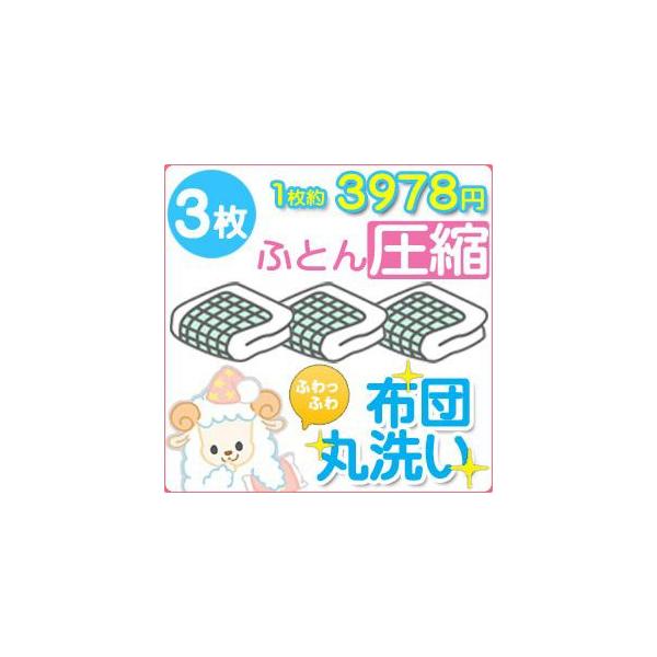 圧縮付き 布団クリーニング ３枚セット 送料無料 ふとんクリーニング 布団丸洗い