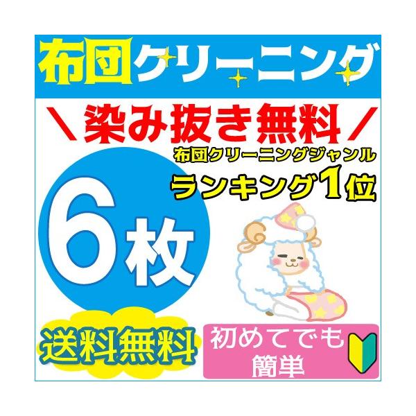 布団クリーニング ６枚★1位獲得 カビ取り無料 返金保証 ペット対応★羽毛布団 羊毛布団もOK!【送料無料】 ふとんクリーニング こたつ布団
