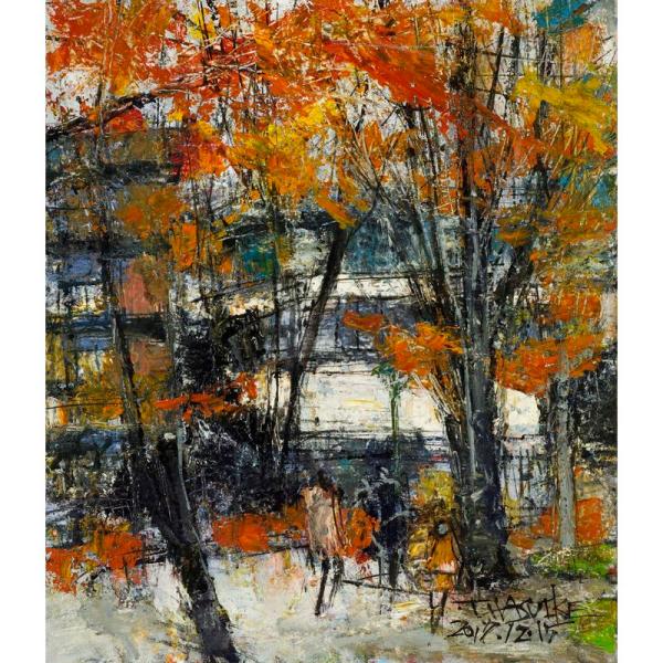 油絵「秋の陽光」 ichimainoe_b24-00245