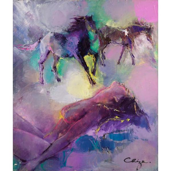 【真作】絵画　油彩（板絵）　貝殻の記憶　幻想的モチーフと重厚な質感　W42 板垣千鶴子 「記憶」 油彩10号 額付き : 一枚の繪Yahoo!店