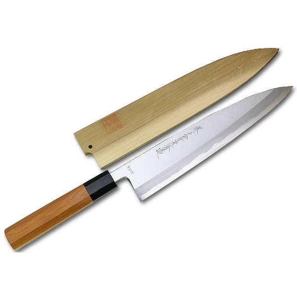 包丁 堺一文字光秀 青鋼 紋鍛錬 身卸包丁240mm サヤ付き【名入れ即日