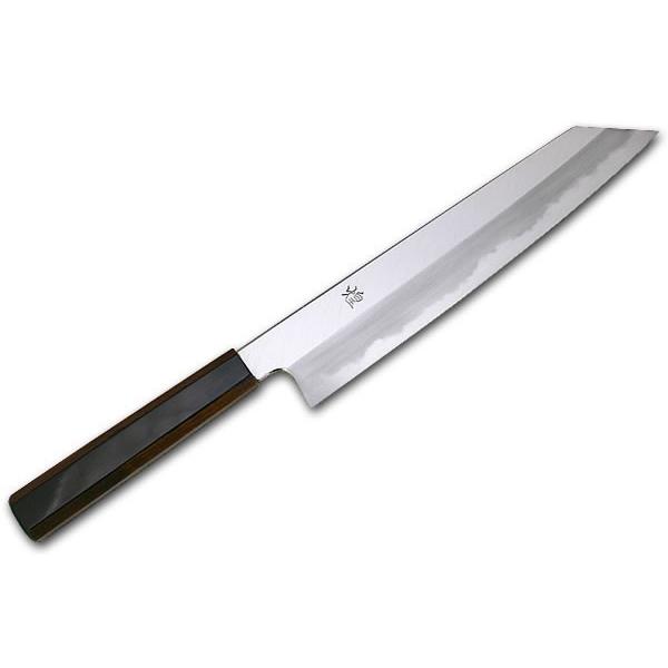 堺包丁 堺一文字光秀煌 青一鋼 切付和式牛刀240mm 黒 堺包丁 堺一文字光秀煌 青一鋼 切付和式牛刀240mm 黒