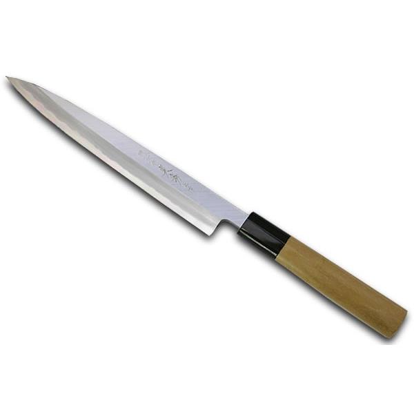 堺一文字光秀 柳刃包丁 白ニ鋼 堺一文字光秀 白銀 霞研 柳