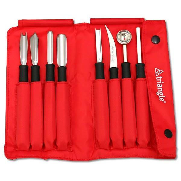 triangle カービングナイフセットAプロフェッショナル(8本組)【送料無料】 5thaia堺包丁 堺一文字光秀 通販